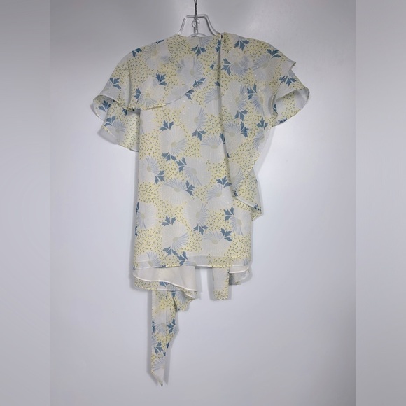 Ted Baker Gemmiaa Wrap Blouse Top With Ruffled Sleeves Size US6(UK2) Blue - Picture 4 of 11